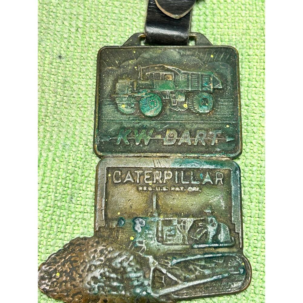 Vintage Custom Welded Heavy Equipment Watch Fob - Caterpillar CAT & KW Dart